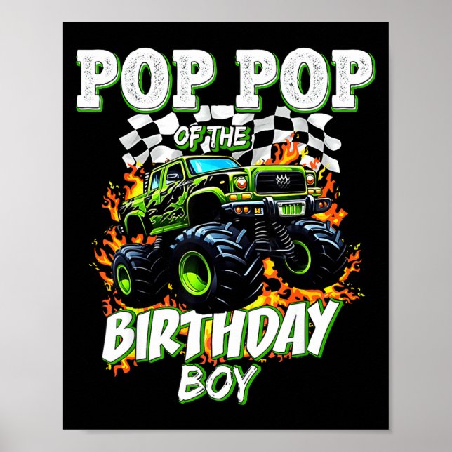Affiche P P Of The Birthday Boy Monster Truck Birthday Kid (Devant)