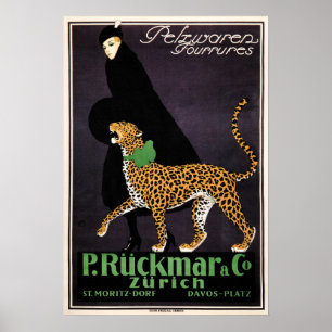 Affiche P Ruckmar & Co. 1910 Magasin de mode féminin