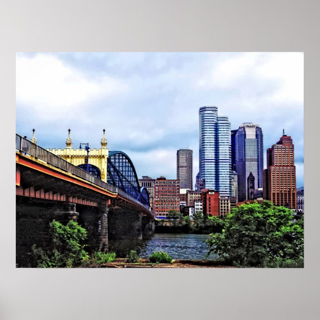 Affiche PA - Pittsburgh Skyline By Smithfield St Bridge (Devant)