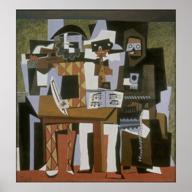 Affiche Pablo Picasso - Les Trois Musiciens (Devant)