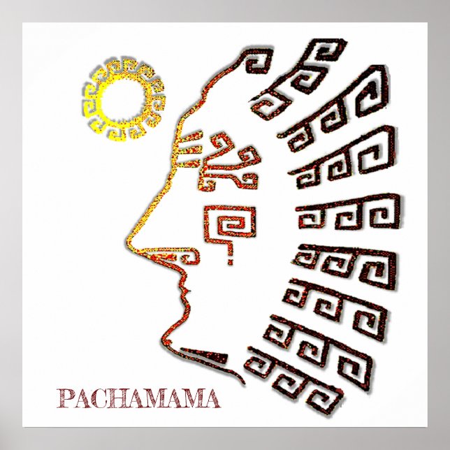 Affiche Pachamama silhouette de Machu_Picchu (Devant)