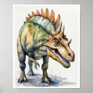 Affiche Pachycéphalosaure Dinosaure Aquarelle Accueil