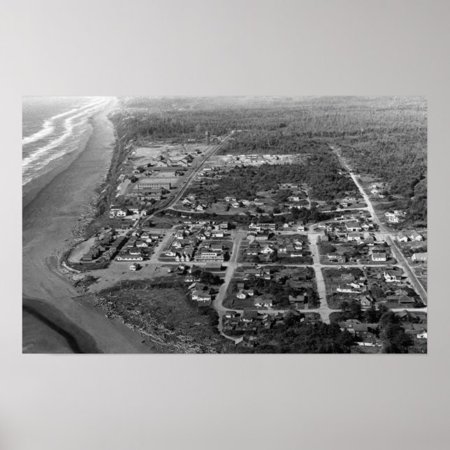 Affiche Pacific Beach, WA - Vue aérienne (Devant)