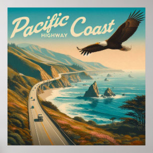 Affiche Pacific Coast Highway Eagle