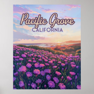 Affiche Pacific Grove Californie Tapis Magique Violet