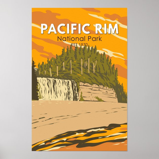 Affiche Pacific Rim National Park Reserve Voyage Vintage (Devant)