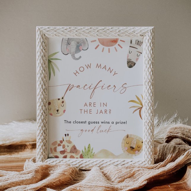 Affiche Pacificateurs SAFARI dans Jar Baby shower jeu (Créateur téléchargé)