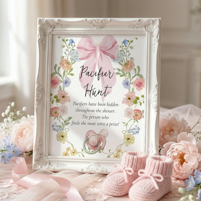 Affiche Pacifier Hunt Baby Shower Game Sign (Créateur téléchargé)