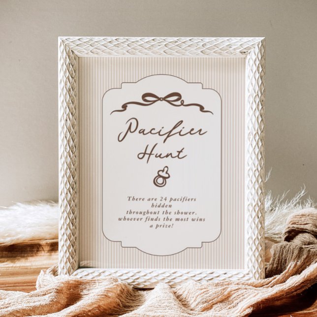 Affiche Pacifier Hunt Bebe Cafe Hand drawn Genmder neutral (Créateur téléchargé)