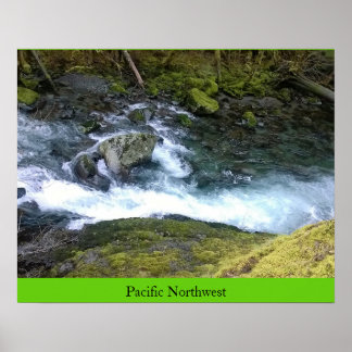 Affiche Pacifique Nord-Ouest Eau de précipitation