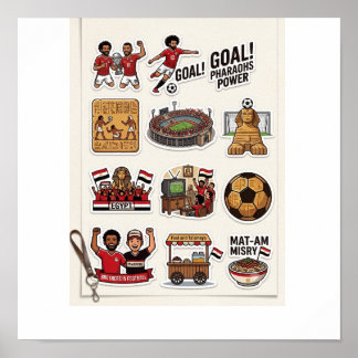 Affiche Pack de stickers de jour de match de football égyp