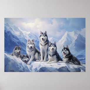 Affiche Pack Sibérien Husky