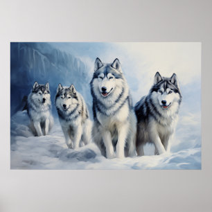 Affiche Pack Sibérien Husky