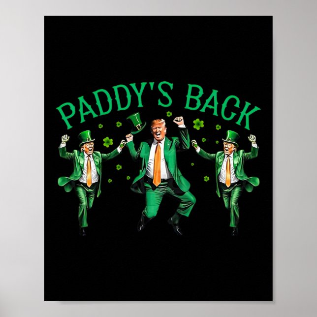Affiche Paddy's Back Funny Trump Danser la Saint Patrick's (Devant)