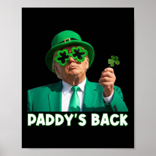 Affiche Paddy's Back Funny Trump Jour de la Saint Patrick 