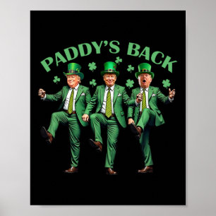 Affiche Paddy's Back Jour de la Saint Patrick Danser Trump