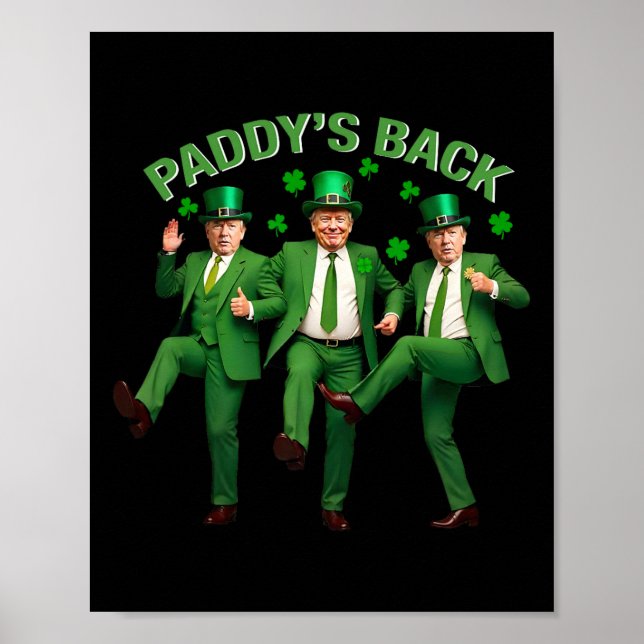 Affiche Paddy's Back Trump Dancing Jour de la Saint Patric (Devant)