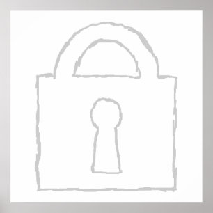 Affiche Padlock. Top Secret or Security Icon.