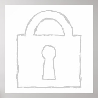 Affiche Padlock. Top Secret or Security Icon.