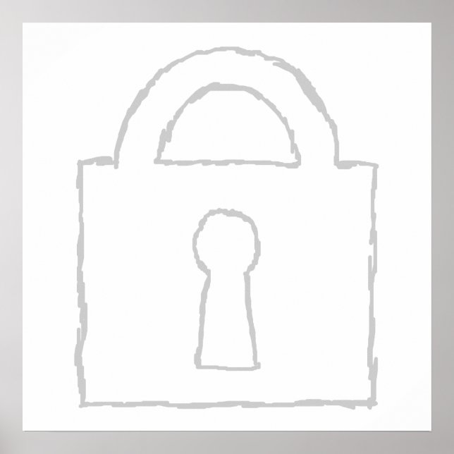 Affiche Padlock. Top Secret or Security Icon. (Devant)