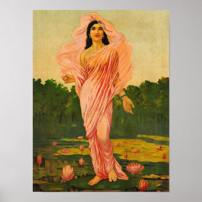 Affiche Padmini par Raja Ravi Varma (Devant)