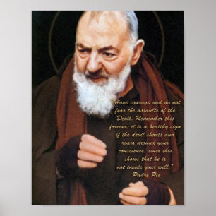 Affiche Padre Pio sur le diable.