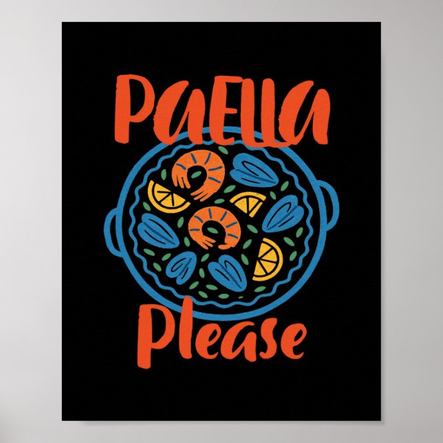 Affiche Paella S'il Vous Plaît Cuisine Espagnole Espagne V (Devant)