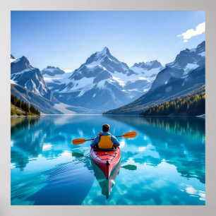 Affiche Pagaie dans les montagnes  Belle nature