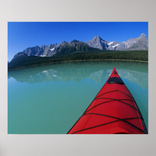 Affiche Pagaie sur le lac Waterfowl sous le Howse Peak
