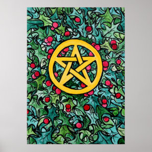 Affiche Pagan Yule Pentagram