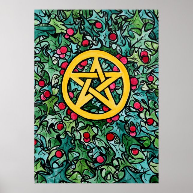 Affiche Pagan Yule Pentagram (Devant)