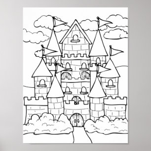 Affiche Page Coloriage du château