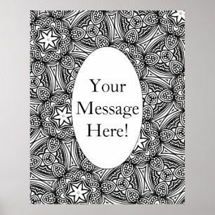 Affiche Page Couleur adulte - Bordure ovale du Motif géomé