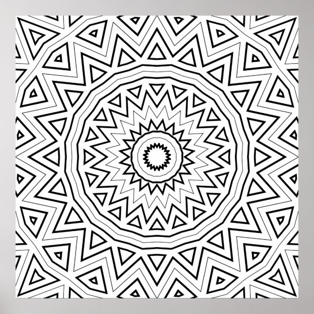 Affiche Page d'art de motif de mandala en éclatement de tr (Devant)