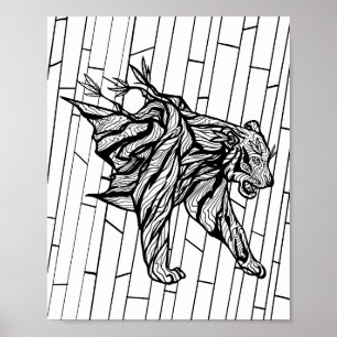 Affiche Page de coloration - année du tigre