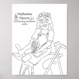 Affiche Page de coloration Hephaestus Imprimer