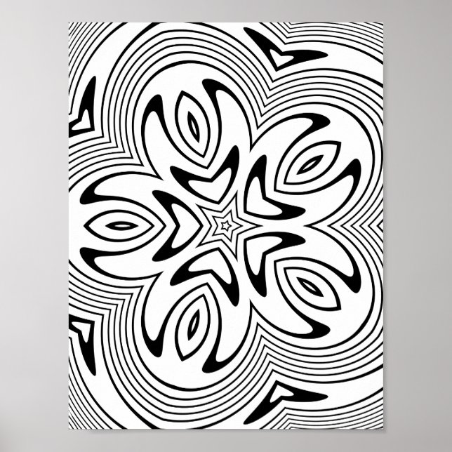 Affiche Page de coloriage à motif tourbillonnant d'étoiles (Devant)