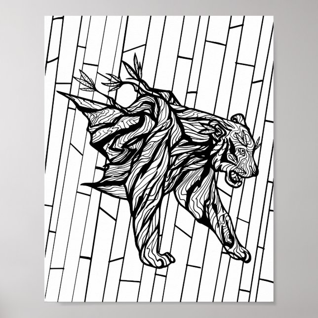 Affiche Page de coloriage - Année du tigre (Devant)