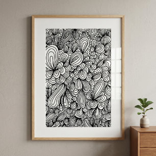 Affiche Page de coloriage d'art Doodle Abstrait