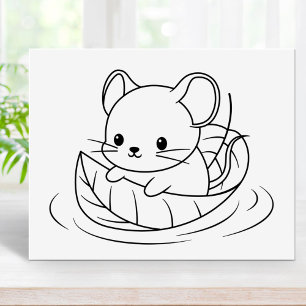 Affiche Page de coloriage de bateau en feuille de souris m
