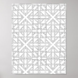 Affiche Page de coloriage de grille de flèche abstraite Gé