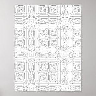 Affiche Page de coloriage de grille triangulaire motif abs