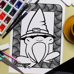 Affiche Page de coloriage de la grenouille à oeil fente dr