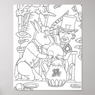 Affiche Page de coloriage de la porte de la souris de lapi
