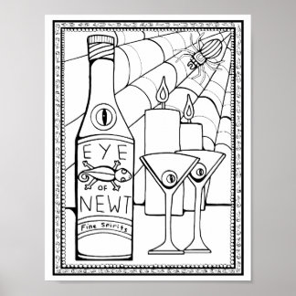 Affiche Page de coloriage de l'oeil d'Halloween des nouvea