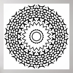 Affiche Page de coloriage de mandala complexe avec motif t