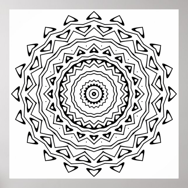 Affiche Page de coloriage de mandala géométrique avec anne (Devant)