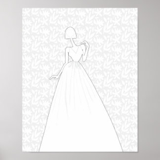 Affiche Page de coloriage de mariée Mariage de mode illust