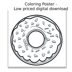 Affiche Page de coloriage - Donut!, Coloriez votre propre