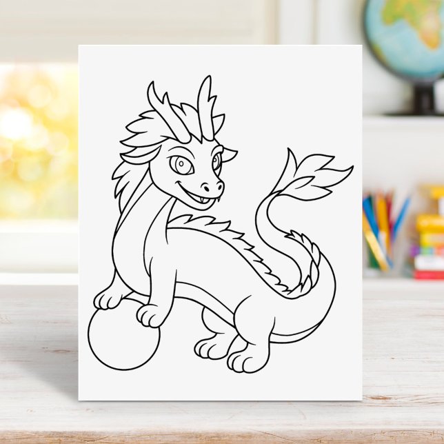 Affiche Page de coloriage du dragon chinois (Créateur téléchargé)